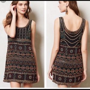 Anthropologie wooden beaded shift dress